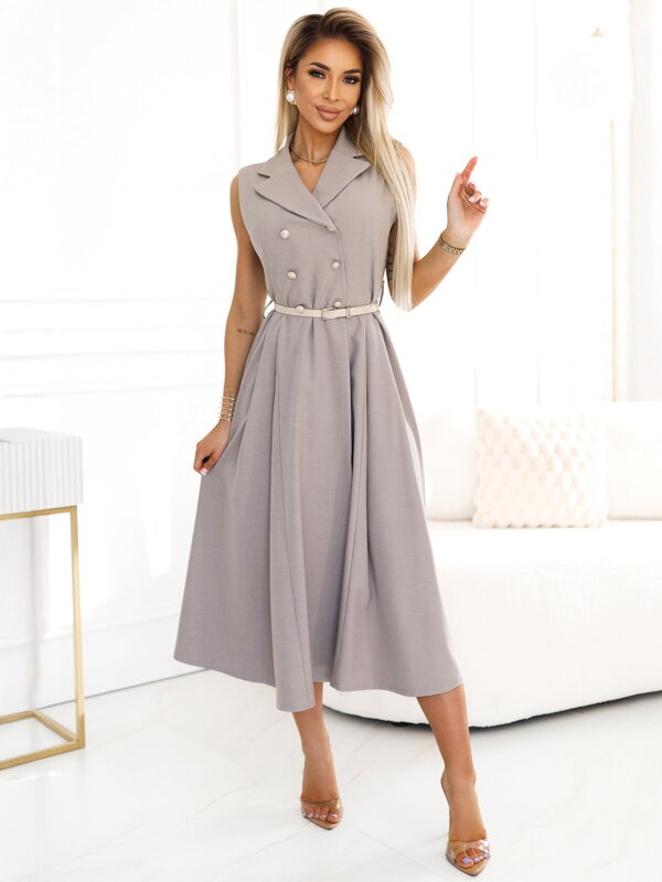 Elegantes Damenkleid in Grau 596-2 Elegantes Damenkleid in Grau 596-2