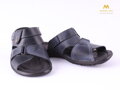 Herren Stirn Leder Sandalen und Pantoffeln in einem - blau