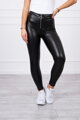 Damen Kunstleder-Leggings mit Reißverschluss 9158 schwarz