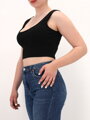 Ärmelloses Crop-Top schwarz