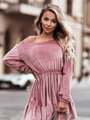 Damen Samtkleid FLV759 ROSA